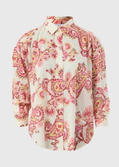 Pink Paisley Print Cotton Shirt