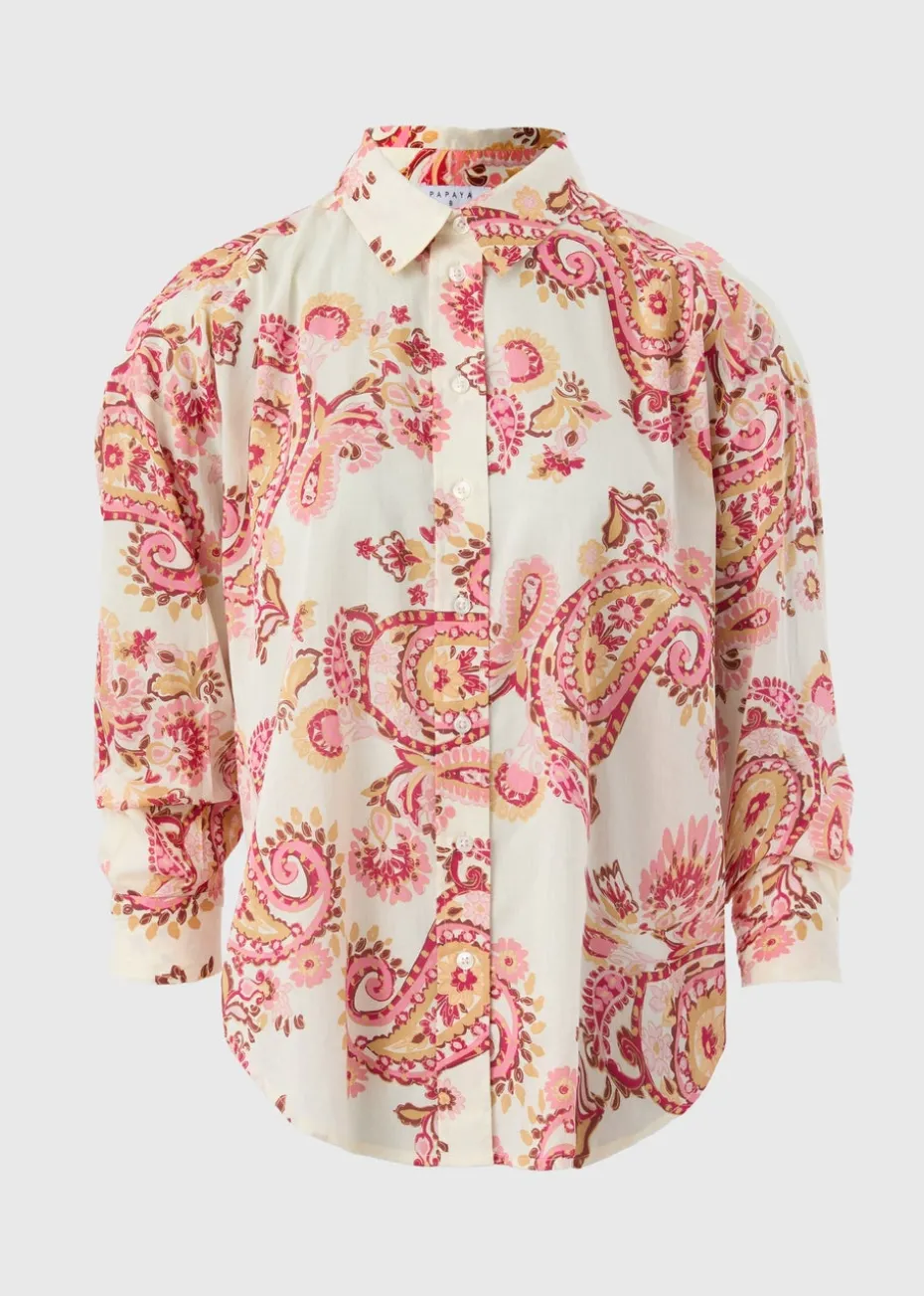 Pink Paisley Print Cotton Shirt