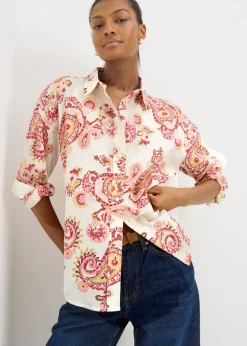 Pink Paisley Print Cotton Shirt