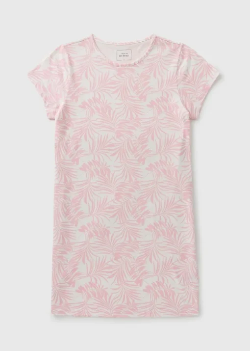 Pink Palm Tree Print T-Shirt Nightie
