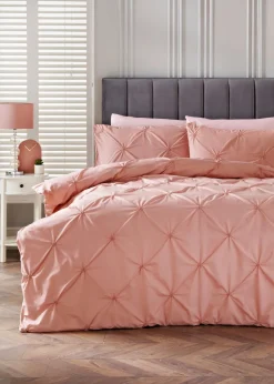 Pink Pinch Pleat Duvet Set