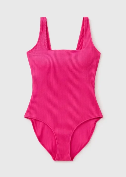 Pink Ribbed Swimsuit