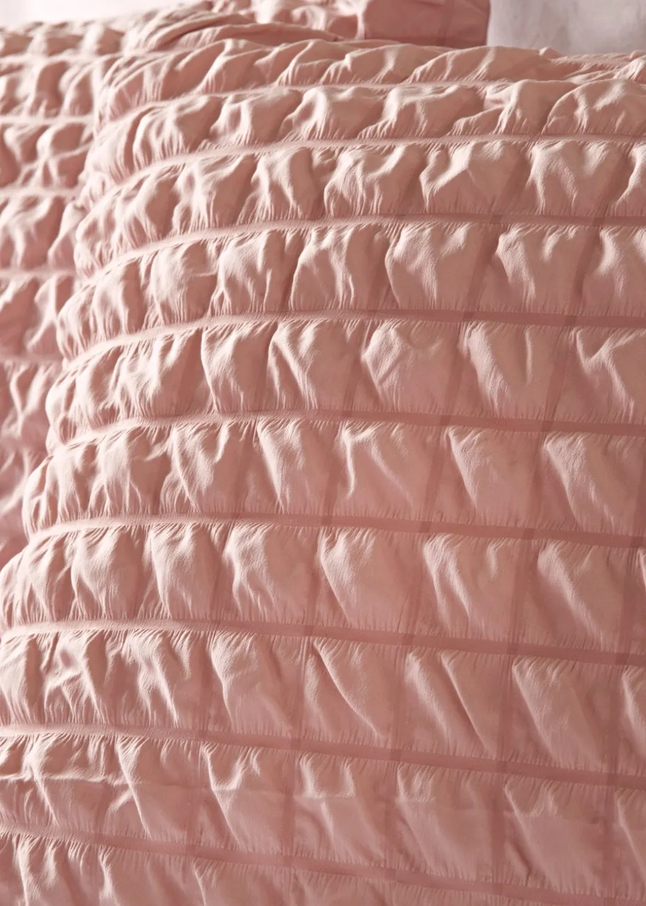 Pink Seersucker Duvet Set