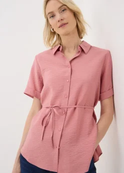 Pink Short Sleeve Tie Shirt