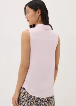 Pink Sleeveless Shirt