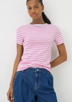 Pink Stripe Fitted T-Shirt