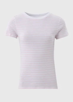 Pink Stripe Fitted T-Shirt