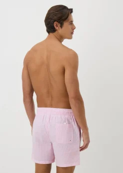Pink Stripe Seersucker Swim Shorts