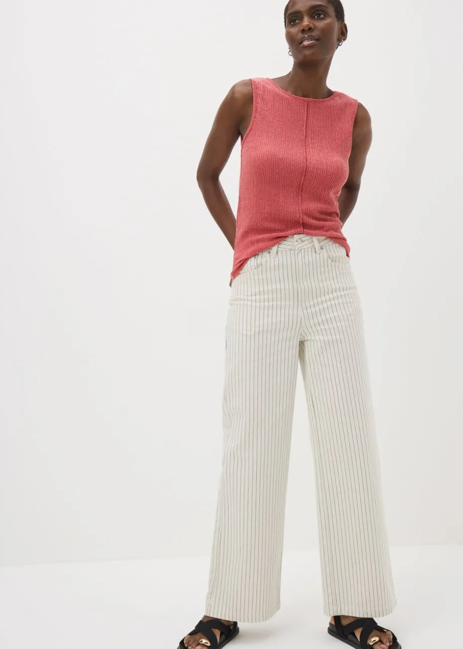 Pink Textured Seam Vest Top