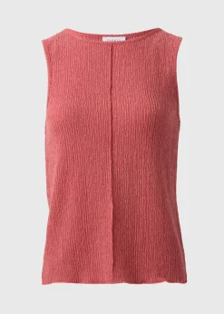 Pink Textured Seam Vest Top