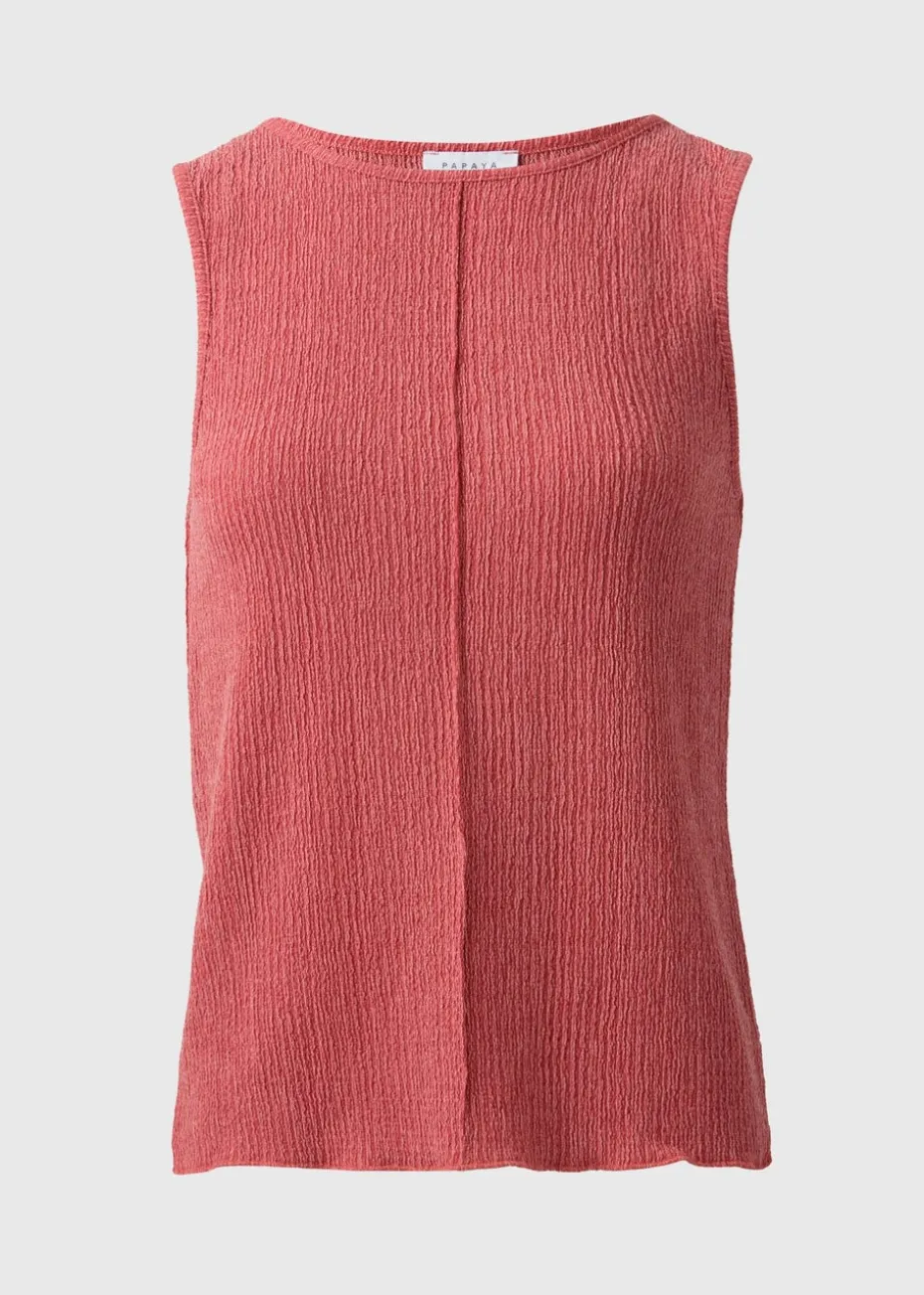 Pink Textured Seam Vest Top
