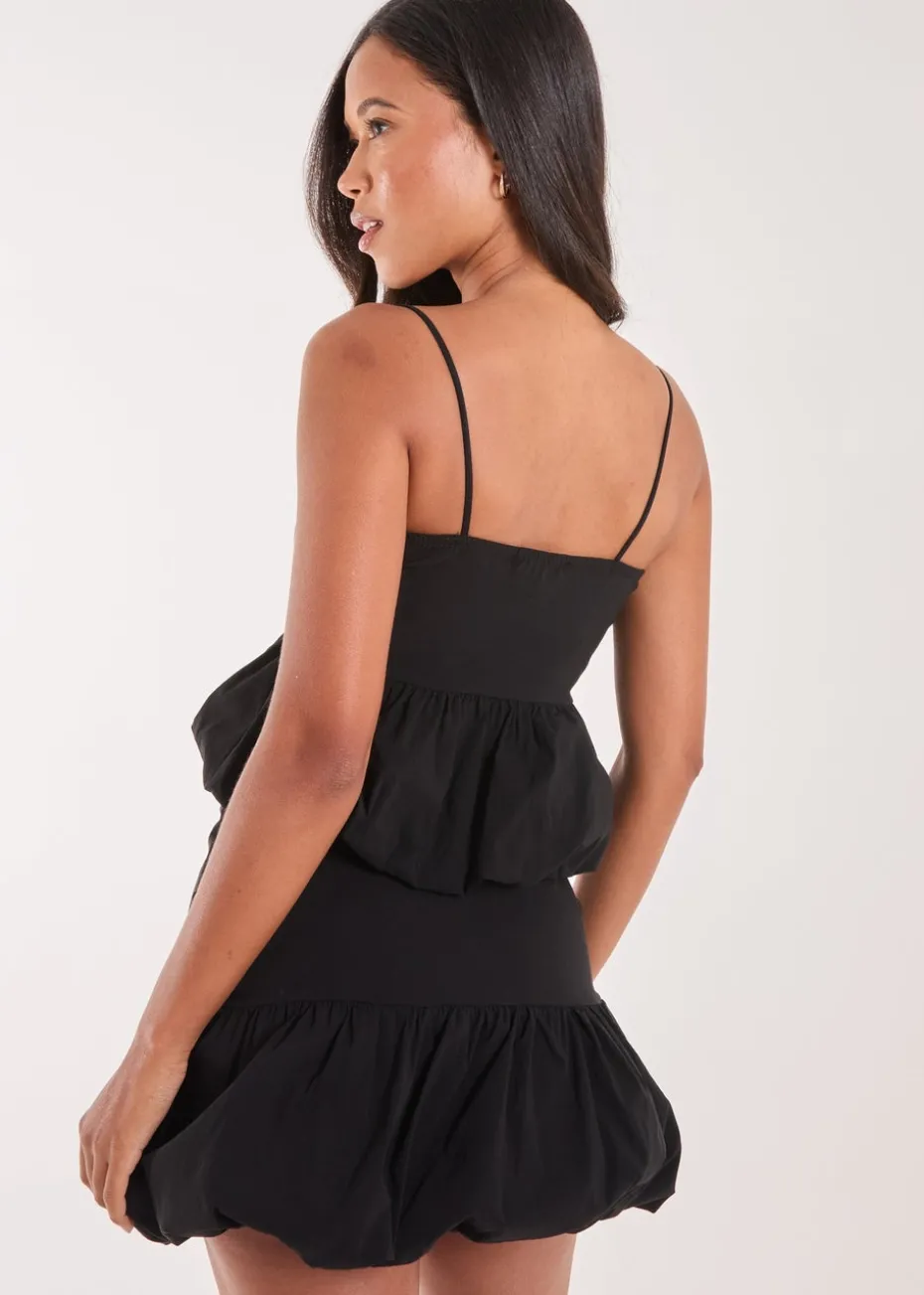 Pink Vanilla Black Bubble Hem Strappy Top