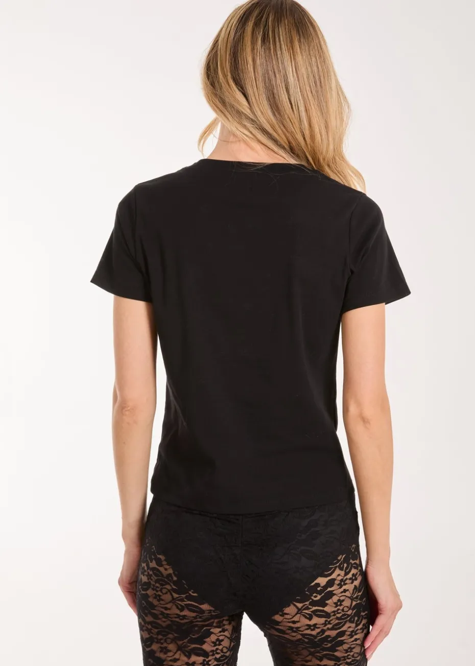 Pink Vanilla Black New York Diamante T- Shirt