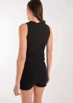 Pink Vanilla Black Pinstripe Button Front Longline Waistcoat