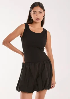 Pink Vanilla Black Puffball Mini Dress