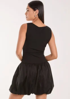Pink Vanilla Black Puffball Mini Dress