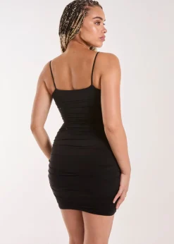 Pink Vanilla Black Slinky Mini Dress