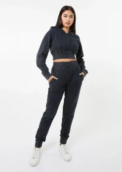 Pink Vanilla Black Wash Cuffed Joggers