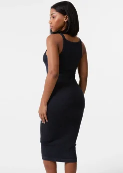 Pink Vanilla Black Washed Ribbed Racer Dress