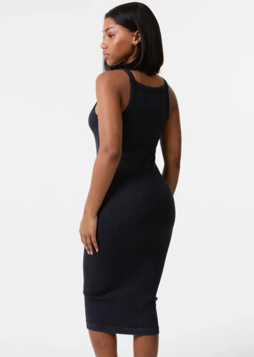 Pink Vanilla Black Washed Ribbed Racer Dress