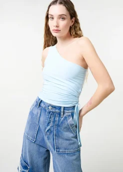 Pink Vanilla Blue Asymmetric Top