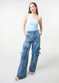 Pink Vanilla Blue Asymmetric Top