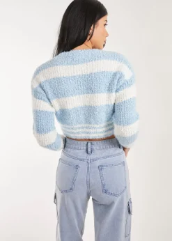 Pink Vanilla Blue Fluffy Cropped jumper