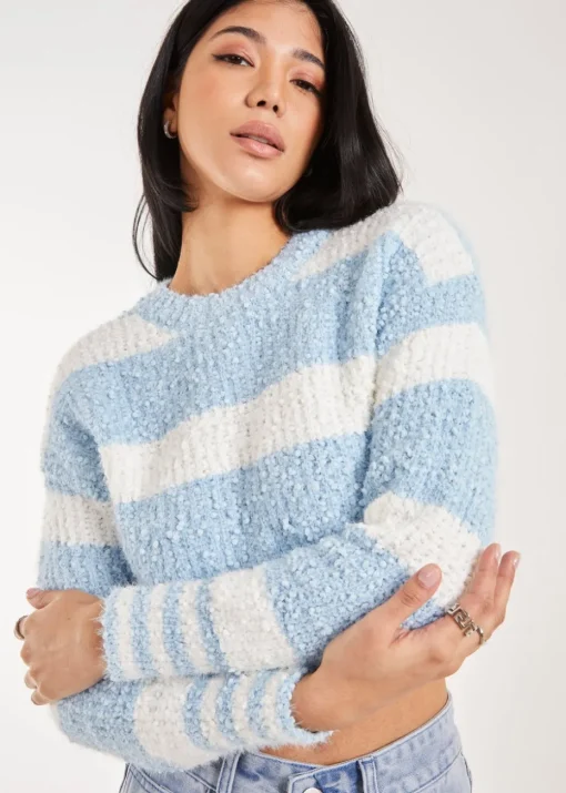 Pink Vanilla Blue Fluffy Cropped jumper
