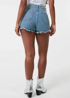 Pink Vanilla Denim Embellished Diamante Denim Shorts