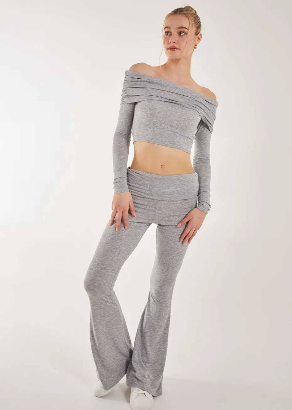 Pink Vanilla Fold Over Waist Lounge Flares