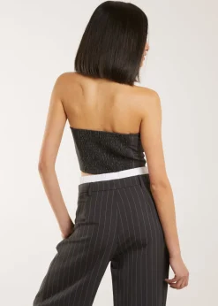 Pink Vanilla Grey Bandeau Crop Top