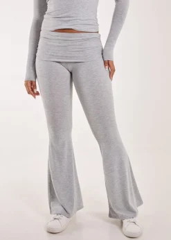 Pink Vanilla Grey Fold Over Waist Lounge Flares