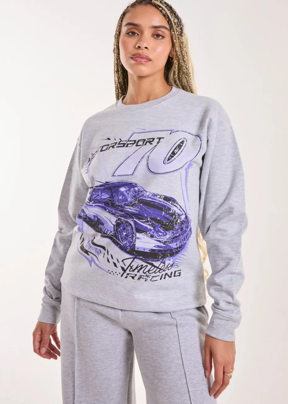 Pink Vanilla Grey Motorsport Oversized Sweat