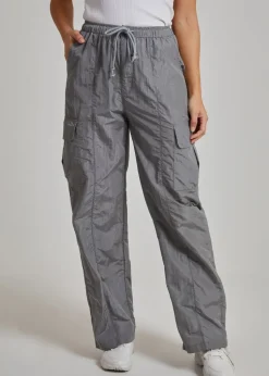 Pink Vanilla Grey Parachute Cargo Pants