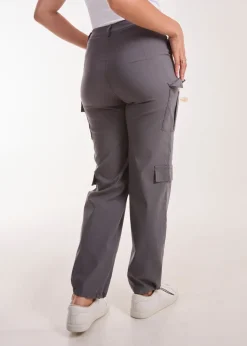Pink Vanilla Grey Pocket Detail Wide Leg Cargo Pants