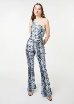 Pink Vanilla Grey Snake Print Flare Trousers