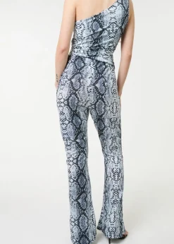Pink Vanilla Grey Snake Print Flare Trousers