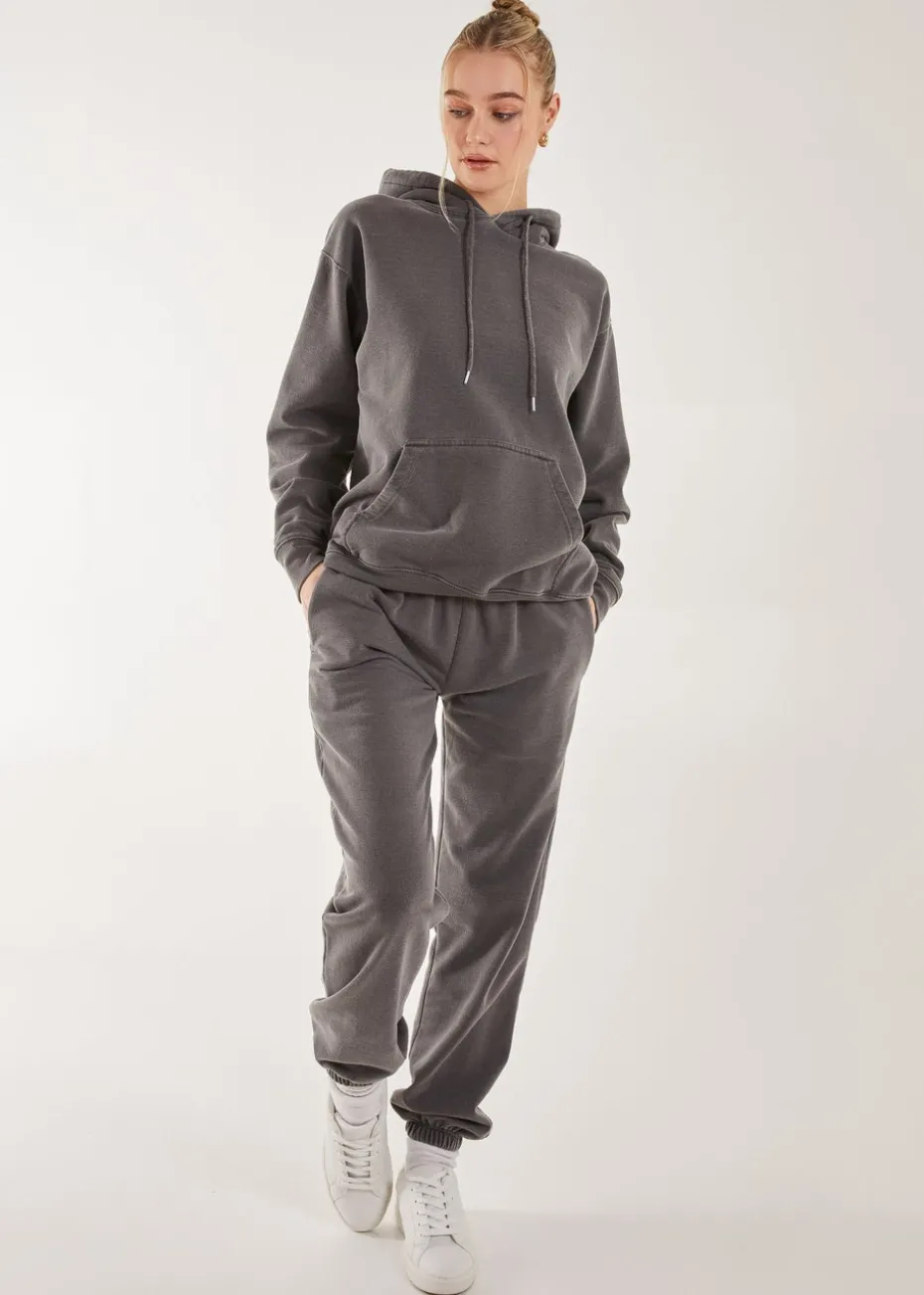 Pink Vanilla Grey Washed Tracksuit Bottoms