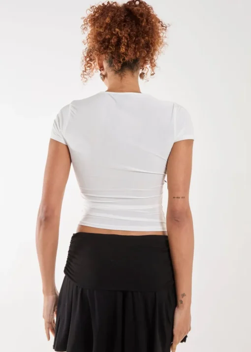 Pink Vanilla Ivory Bow Detail T-Shirt