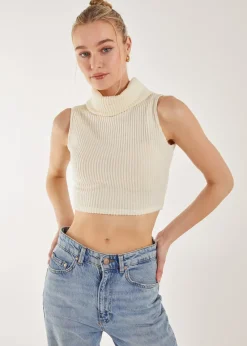 Pink Vanilla Ivory Brushed Racer Rib Vest