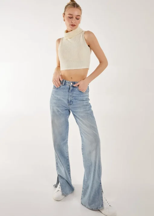Pink Vanilla Ivory Brushed Racer Rib Vest