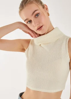 Pink Vanilla Ivory Brushed Racer Rib Vest