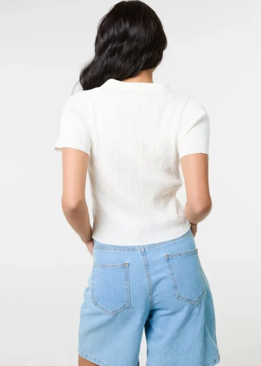 Pink Vanilla Ivory Cherub Cable Knit Top