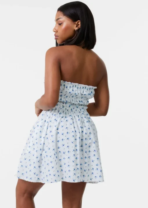 Pink Vanilla Ivory Ditsy Bandeau Mini Dress