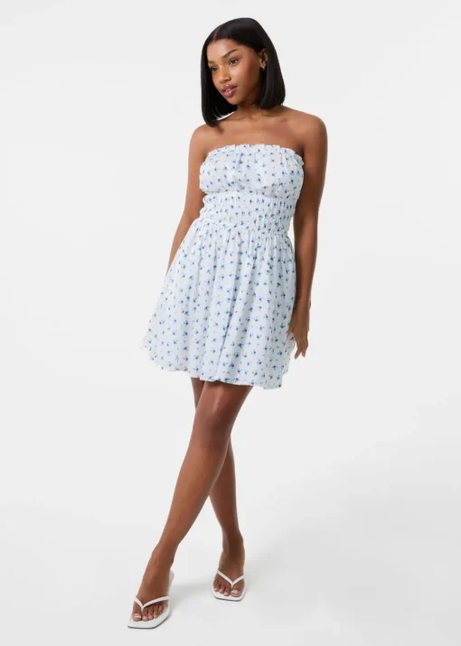 Pink Vanilla Ivory Ditsy Bandeau Mini Dress