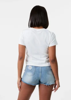 Pink Vanilla Ivory Shell Embellished T-Shirt