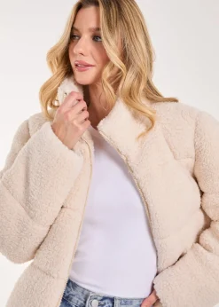 Pink Vanilla Ivory Teddy Padded Coat