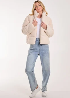 Pink Vanilla Ivory Teddy Padded Coat
