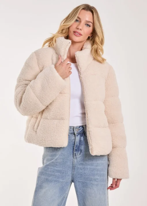 Pink Vanilla Ivory Teddy Padded Coat