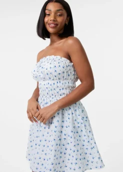 Pink Vanilla Ivory Tie Back Tiered Mini Dress